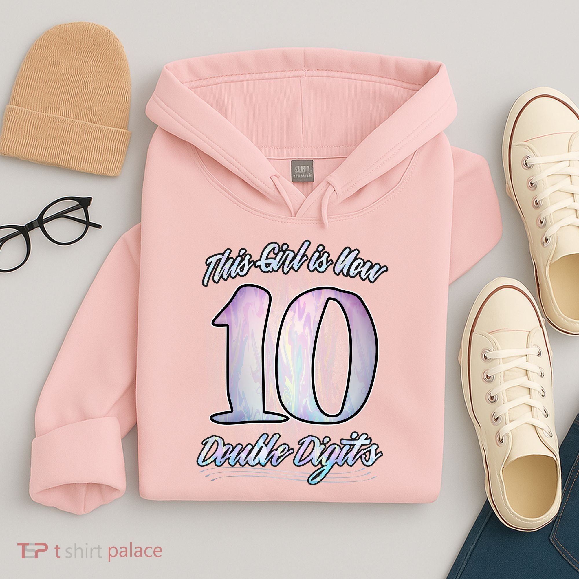 This Girl Is Now 10 Double Digits Birthday Gift Hoodie