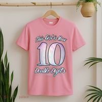 This Girl Is Now 10 Double Digits Birthday Gift T-Shirt thumb 2