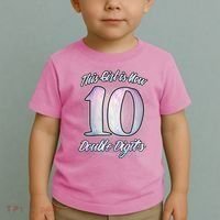 This Girl Is Now 10 Double Digits Birthday Gift Toddler T-Shirt thumb 2