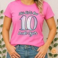This Girl Is Now 10 Double Digits Birthday Gift Women's T-Shirt thumb 2