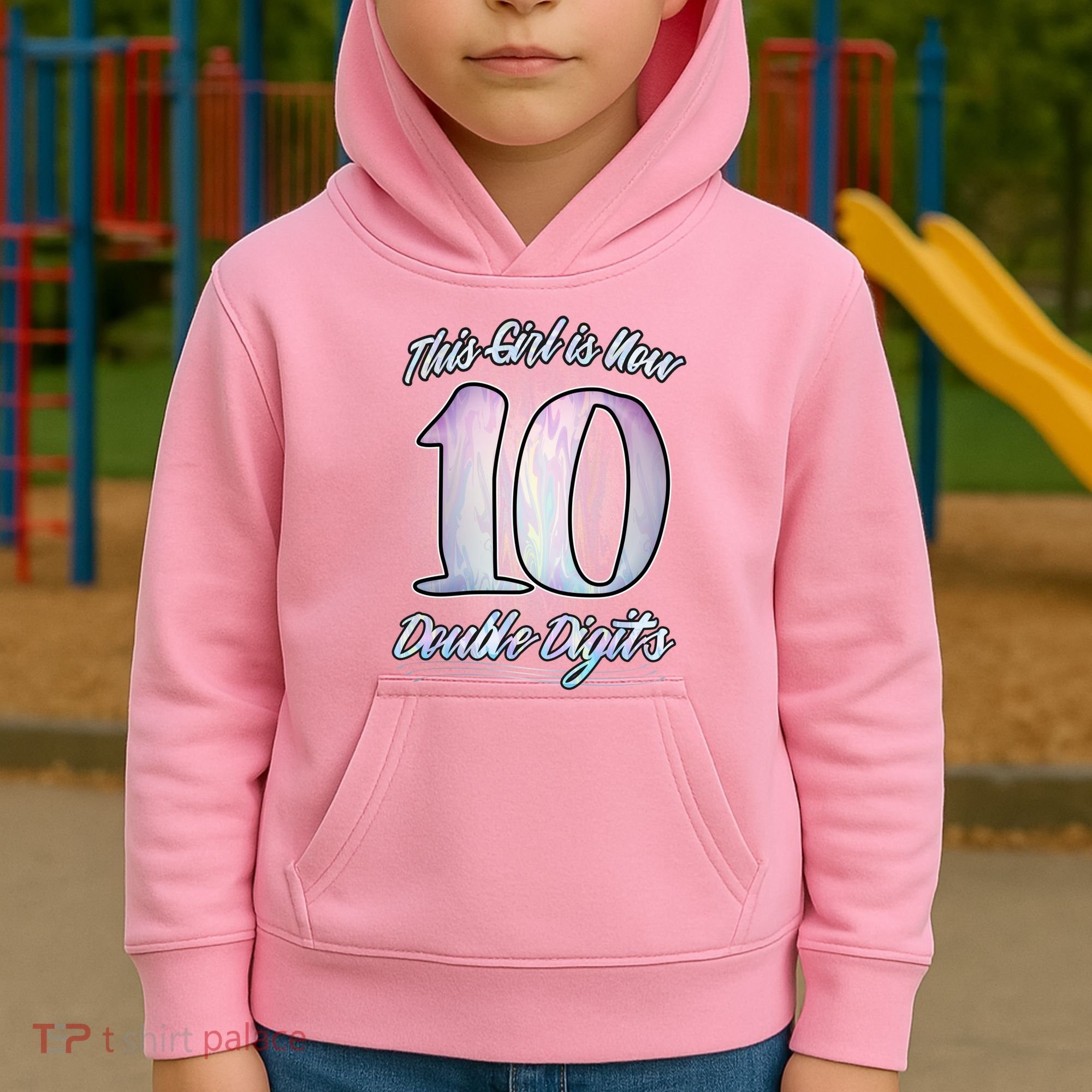 This Girl Is Now 10 Double Digits Birthday Gift Kids Hoodie