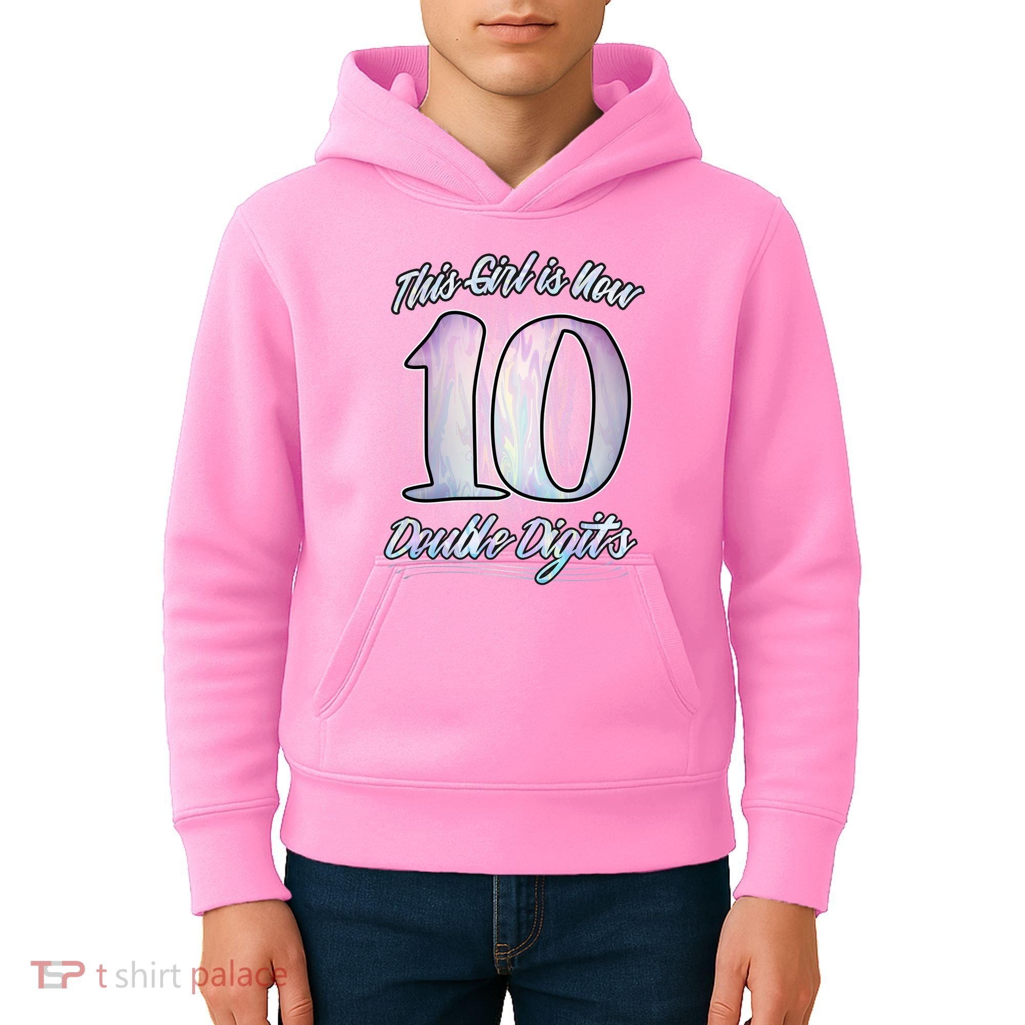 This Girl Is Now 10 Double Digits Birthday Gift Kids Hoodie