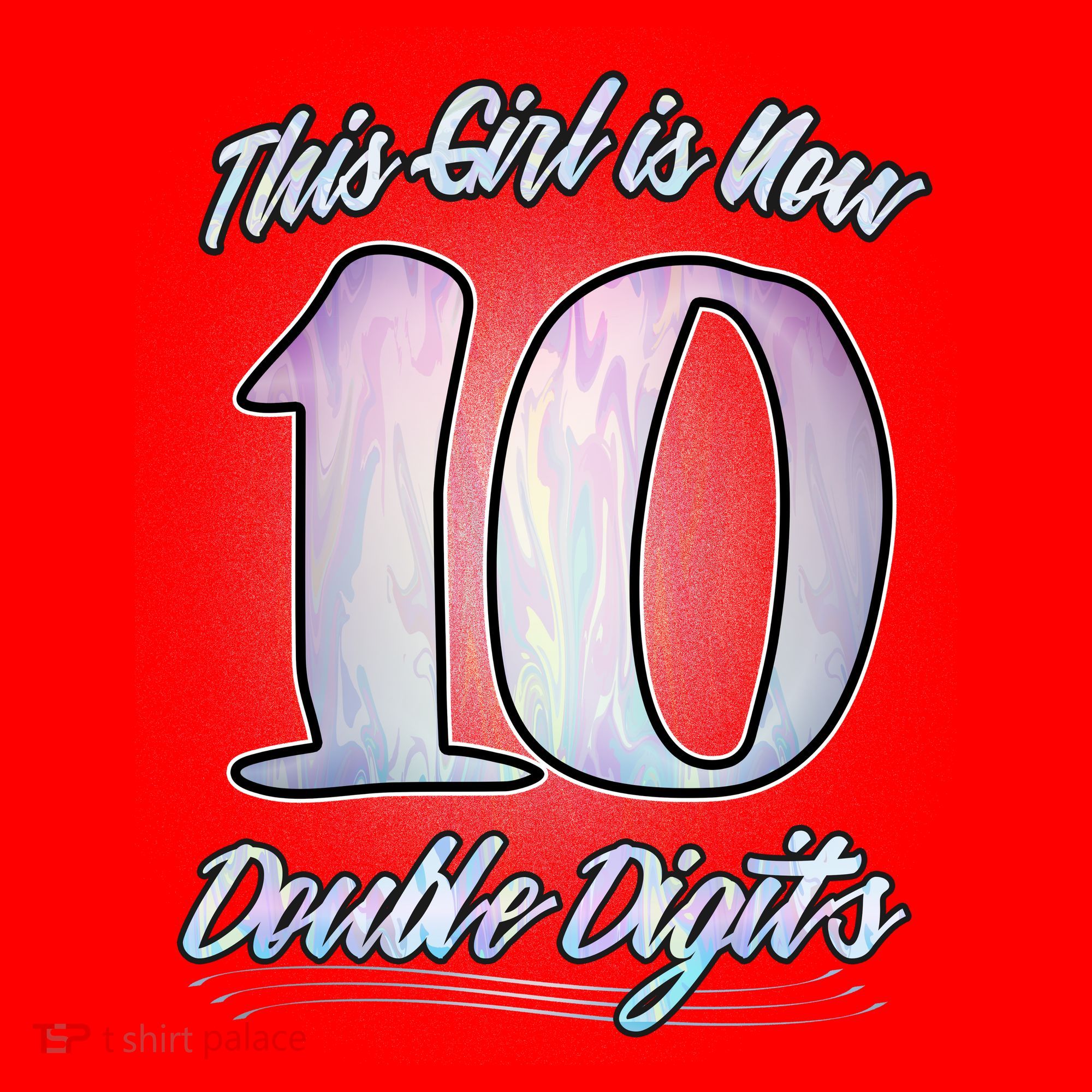 This Girl Is Now 10 Double Digits Birthday Gift Santa Hat