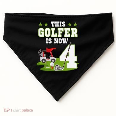 This Golfer Is Now 4 Year Old Birthday 4rd Golf Party USA-Made Doggie Bandana