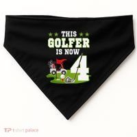 This Golfer Is Now 4 Year Old Birthday 4rd Golf Party USA-Made Doggie Bandana thumb 0