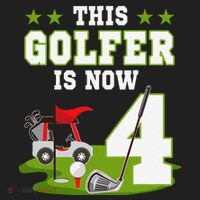 This Golfer Is Now 4 Year Old Birthday 4rd Golf Party Golf Towel thumb 3