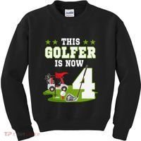 This Golfer Is Now 4 Year Old Birthday 4rd Golf Party Kids Sweatshirt thumb 0