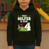 This Golfer Is Now 4 Year Old Birthday 4rd Golf Party Kids Hoodie thumb 3