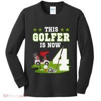 This Golfer Is Now 4 Year Old Birthday 4rd Golf Party Kids Long Sleeve Shirt thumb 0