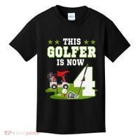 This Golfer Is Now 4 Year Old Birthday 4rd Golf Party Kids T-Shirt thumb 0