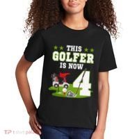 This Golfer Is Now 4 Year Old Birthday 4rd Golf Party Kids T-Shirt thumb 2
