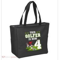 This Golfer Is Now 4 Year Old Birthday 4rd Golf Party Tote Bag thumb 2