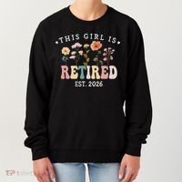 This Girl Is Retired EST 2026 Retro Boho Flowers Women's Sweatshirt thumb 0