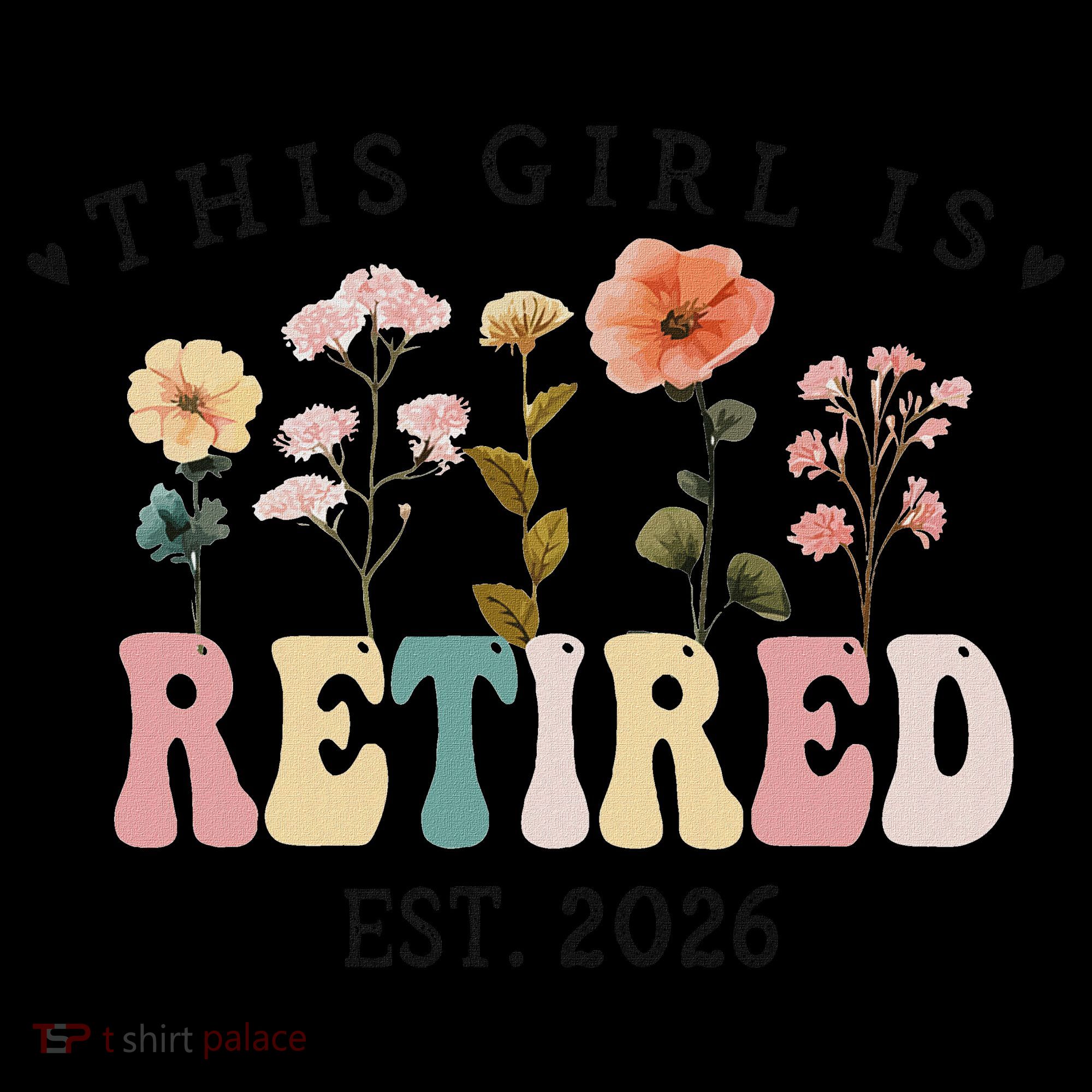 This Girl Is Retired EST 2026 Retro Boho Flowers Coffee Mug