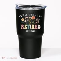 This Girl Is Retired EST 2026 Retro Boho Flowers Tumbler thumb 0