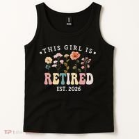 This Girl Is Retired EST 2026 Retro Boho Flowers Tank Top thumb 2