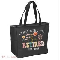 This Girl Is Retired EST 2026 Retro Boho Flowers Tote Bag thumb 2