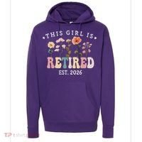 This Girl Is Retired EST 2026 Retro Boho Flowers Hoodie thumb 0