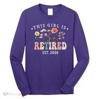This Girl Is Retired EST 2026 Retro Boho Flowers Long Sleeve Shirt thumb 0