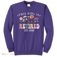 This Girl Is Retired EST 2026 Retro Boho Flowers Sweatshirt thumb 0