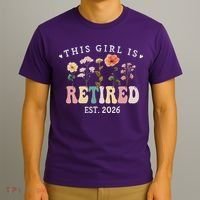 This Girl Is Retired EST 2026 Retro Boho Flowers T-Shirt thumb 3