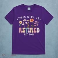 This Girl Is Retired EST 2026 Retro Boho Flowers T-Shirt thumb 5