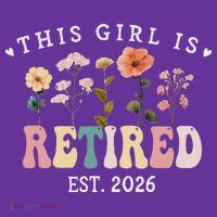 This Girl Is Retired EST 2026 Retro Boho Flowers Coaster thumb 2