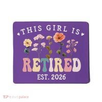 This Girl Is Retired EST 2026 Retro Boho Flowers Mousepad thumb 0