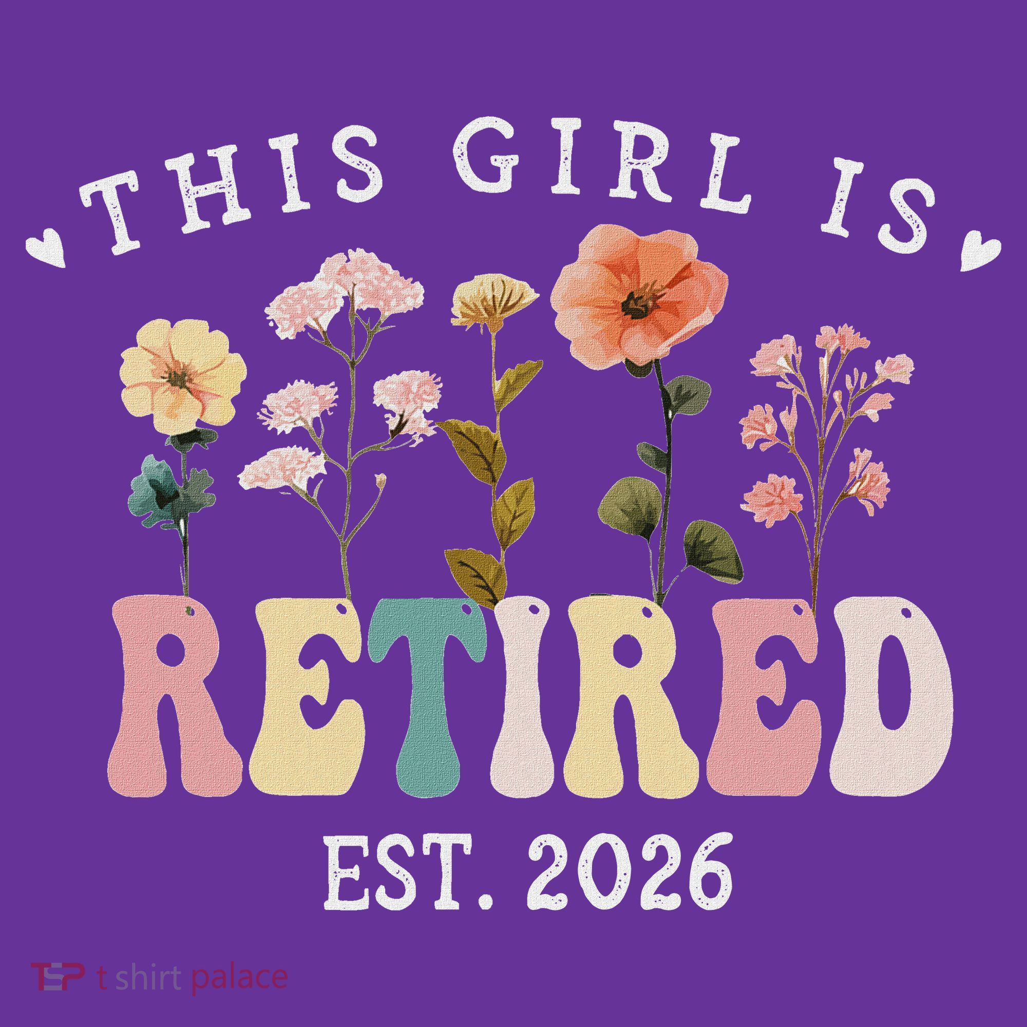 This Girl Is Retired EST 2026 Retro Boho Flowers Hat