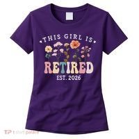 This Girl Is Retired EST 2026 Retro Boho Flowers Women's T-Shirt thumb 0