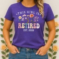 This Girl Is Retired EST 2026 Retro Boho Flowers Women's T-Shirt thumb 2