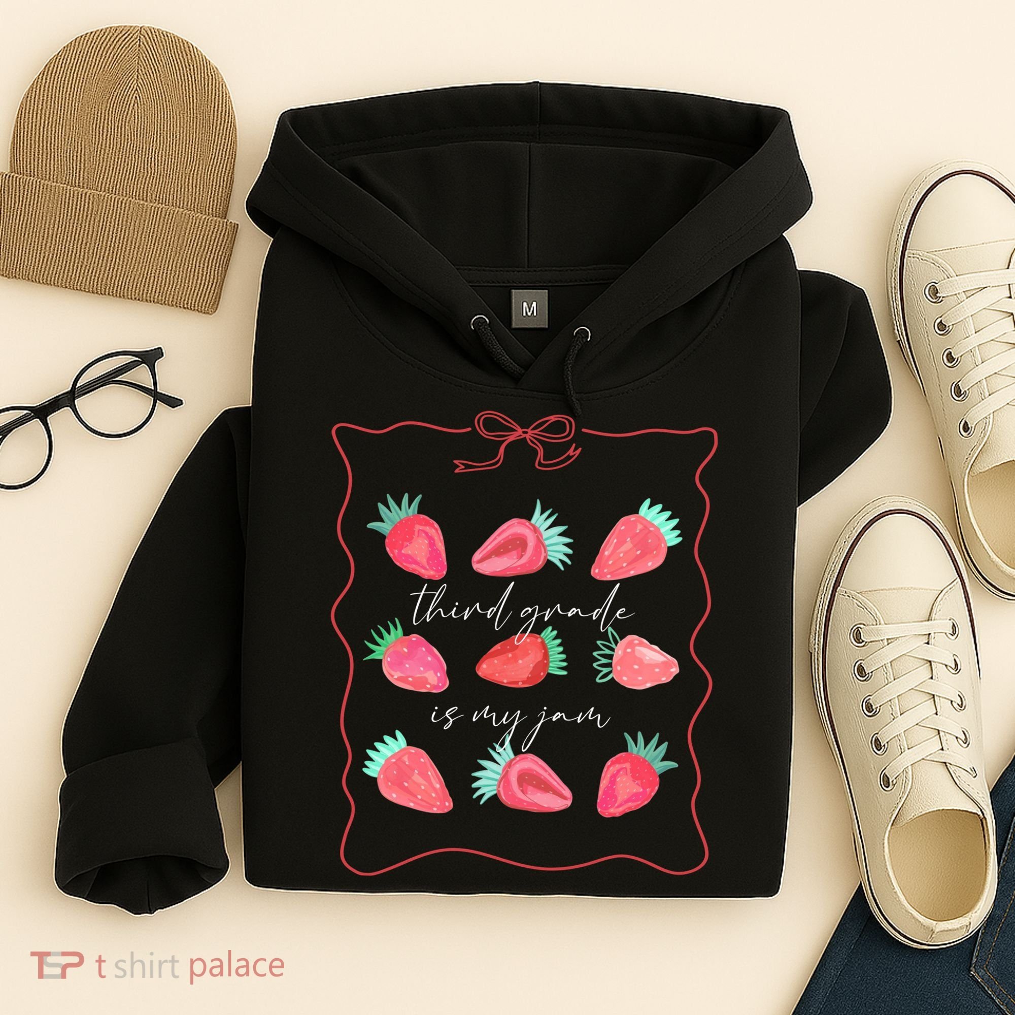 Third Grade Is My Jam Strawberry 3rd Grade Teacher Hoodie