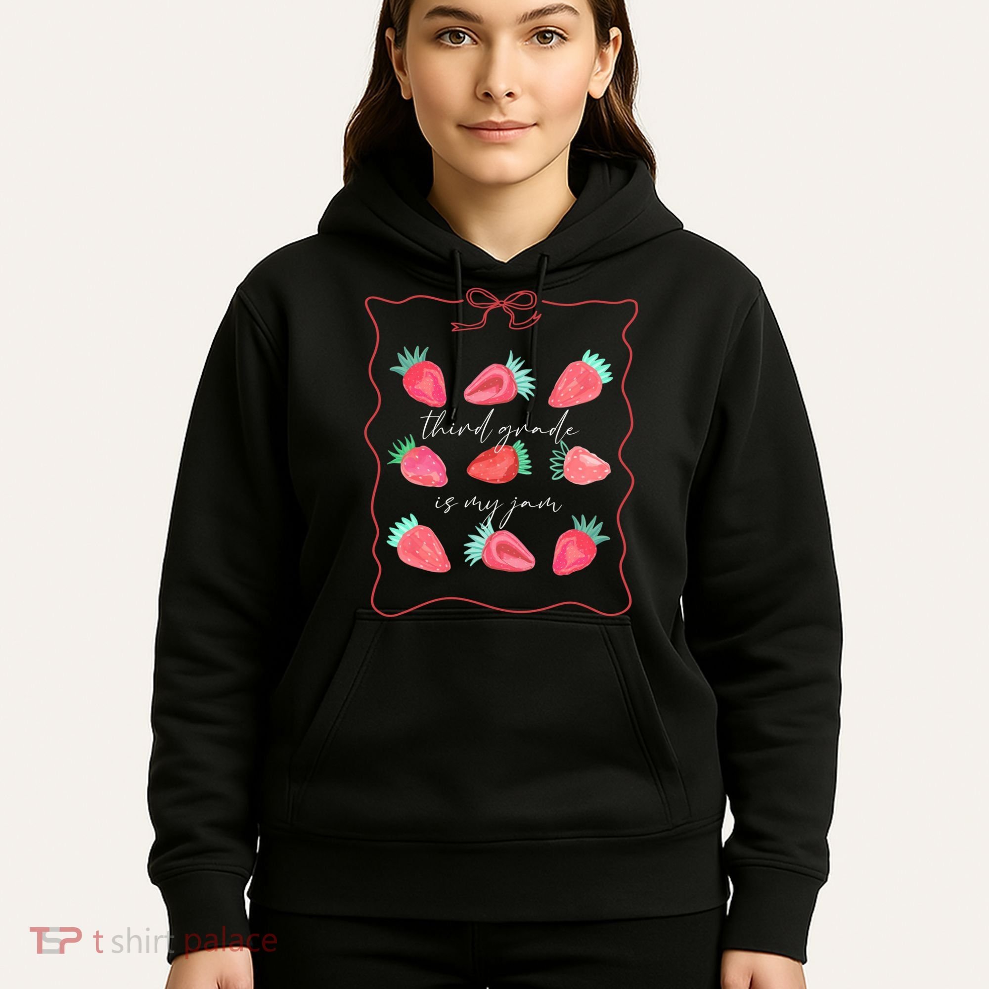 Third Grade Is My Jam Strawberry 3rd Grade Teacher Hoodie