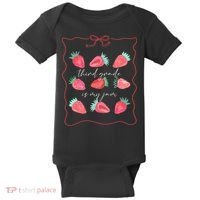 Third Grade Is My Jam Strawberry 3rd Grade Teacher Baby Bodysuit thumb 0