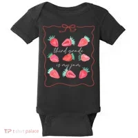 Third Grade Is My Jam Strawberry 3rd Grade Teacher Baby Bodysuit thumb 0