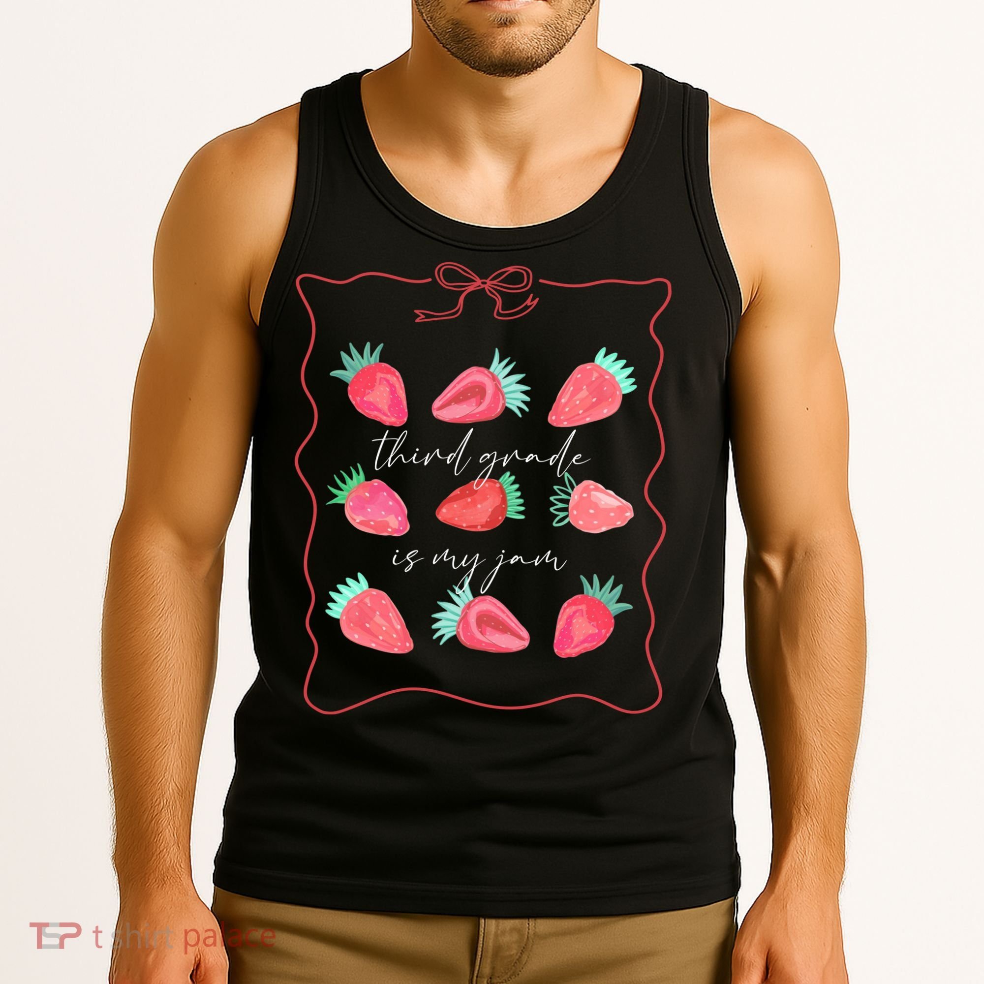 Third Grade Is My Jam Strawberry 3rd Grade Teacher Tank Top