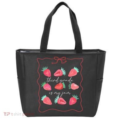Third Grade Is My Jam Strawberry 3rd Grade Teacher Tote Bag
