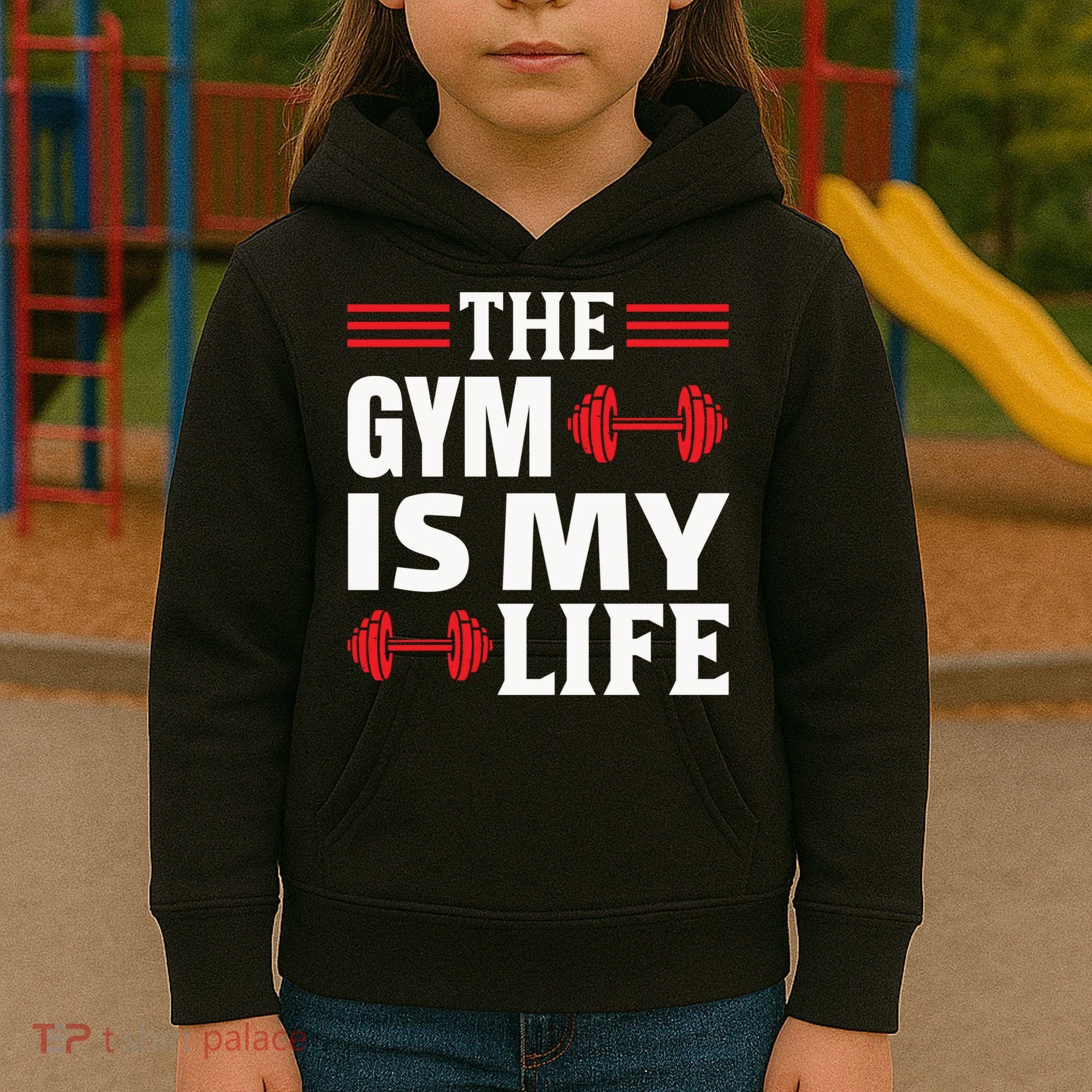 The Gym Is My Life Kids Hoodie