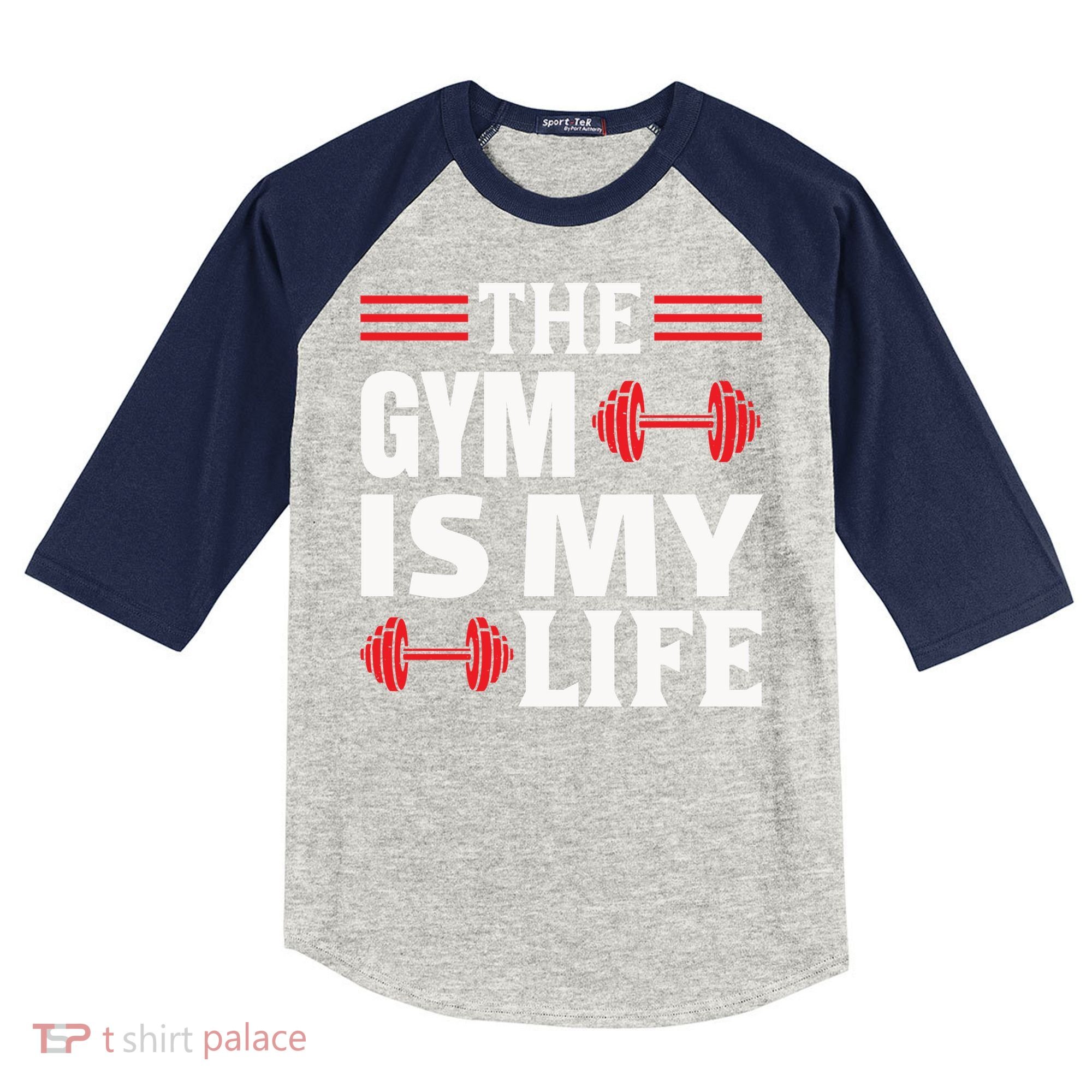 The Gym Is My Life Kids Colorblock Raglan Jersey