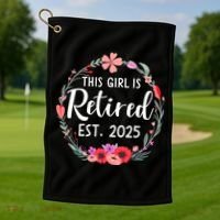 This Girl Is Retired Est 2026 Golf Towel thumb 1