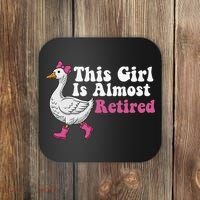 This Girl Is Almost Retired Retiring Soon Retirement Retro Coaster thumb 0