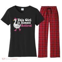 This Girl Is Almost Retired Retiring Soon Retirement Retro Women's Flannel Pajama Set thumb 0