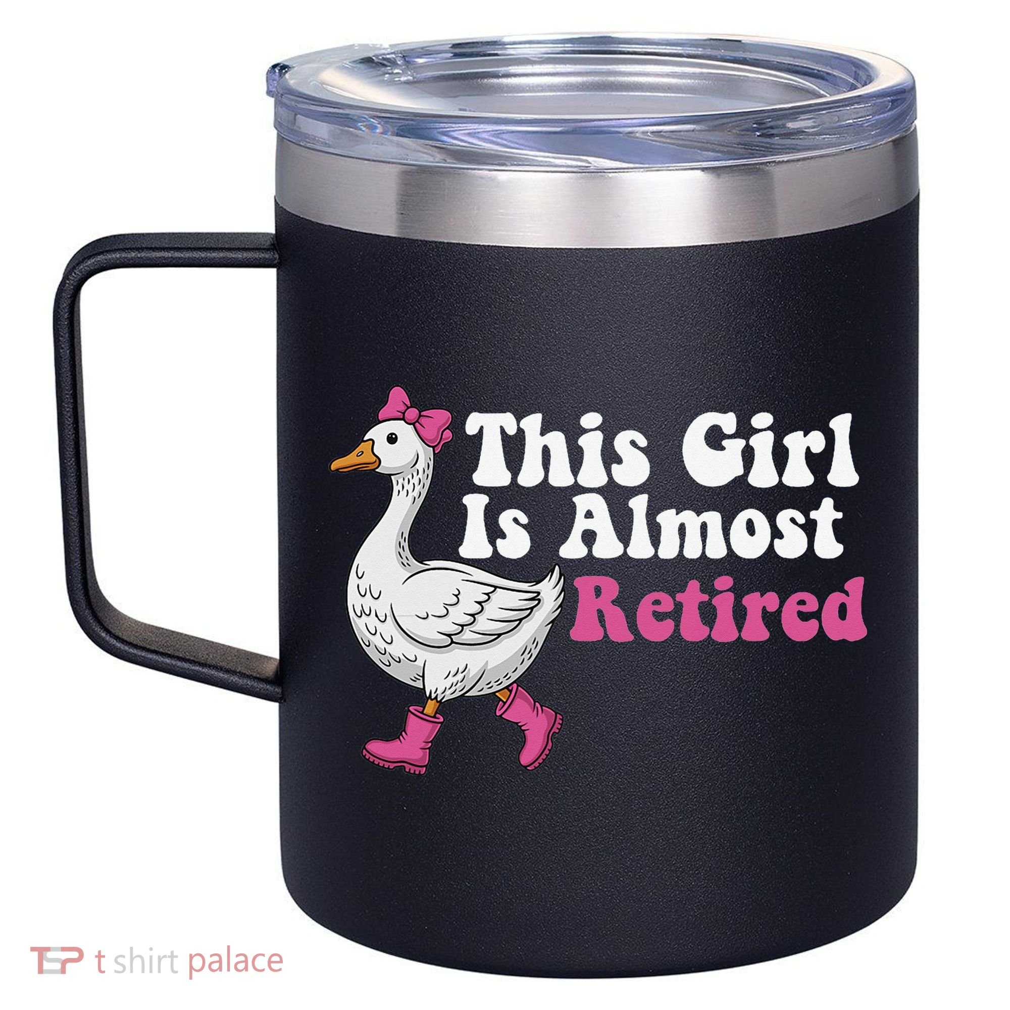 This Girl Is Almost Retired Retiring Soon Retirement Retro 12oz Stainless Steel Coffee Mug
