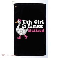 This Girl Is Almost Retired Retiring Soon Retirement Retro Golf Towel thumb 0