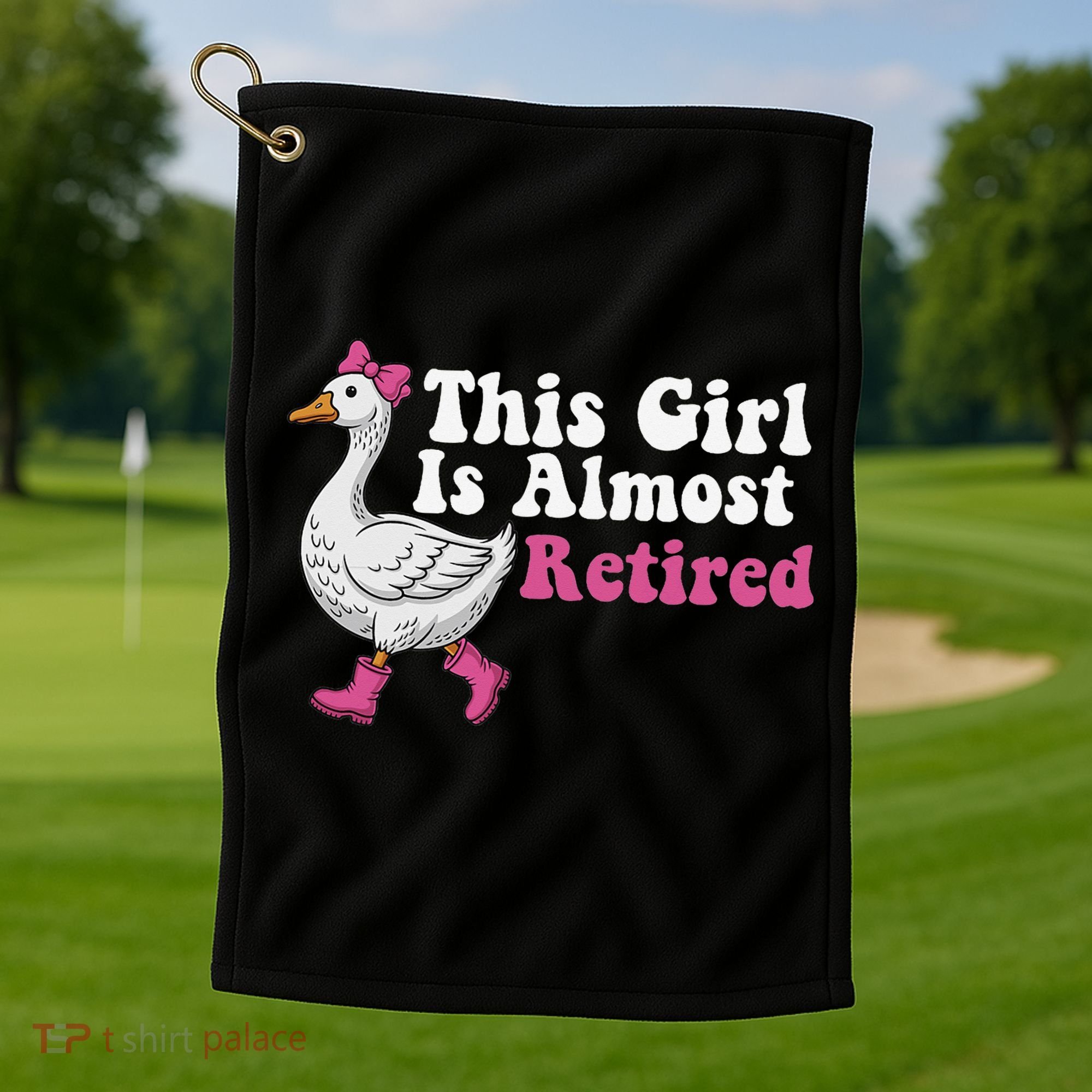 This Girl Is Almost Retired Retiring Soon Retirement Retro Golf Towel