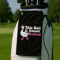 This Girl Is Almost Retired Retiring Soon Retirement Retro Golf Towel thumb 2