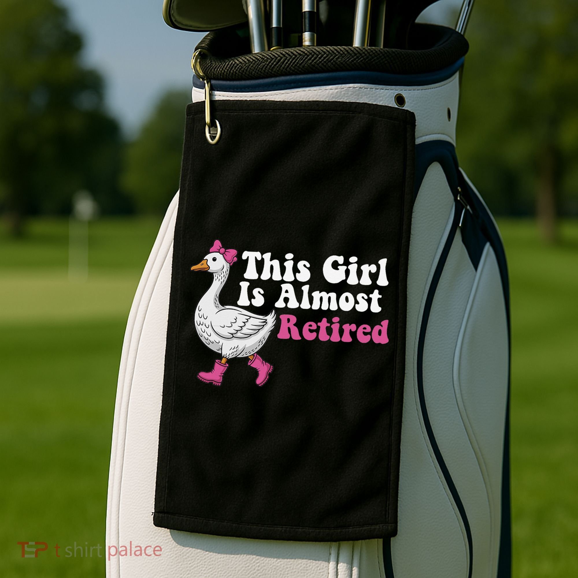 This Girl Is Almost Retired Retiring Soon Retirement Retro Golf Towel