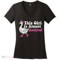 This Girl Is Almost Retired Retiring Soon Retirement Retro Women's V-Neck T-Shirt thumb 0