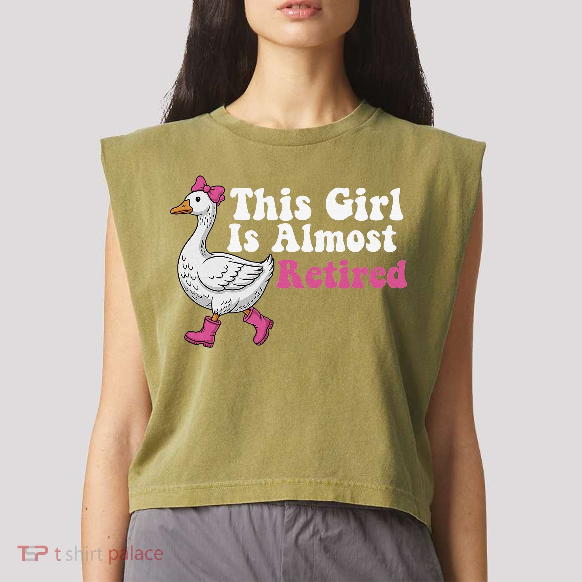 This Girl Is Almost Retired Retiring Soon Retirement Retro Garment-Dyed Women's Muscle Tee
