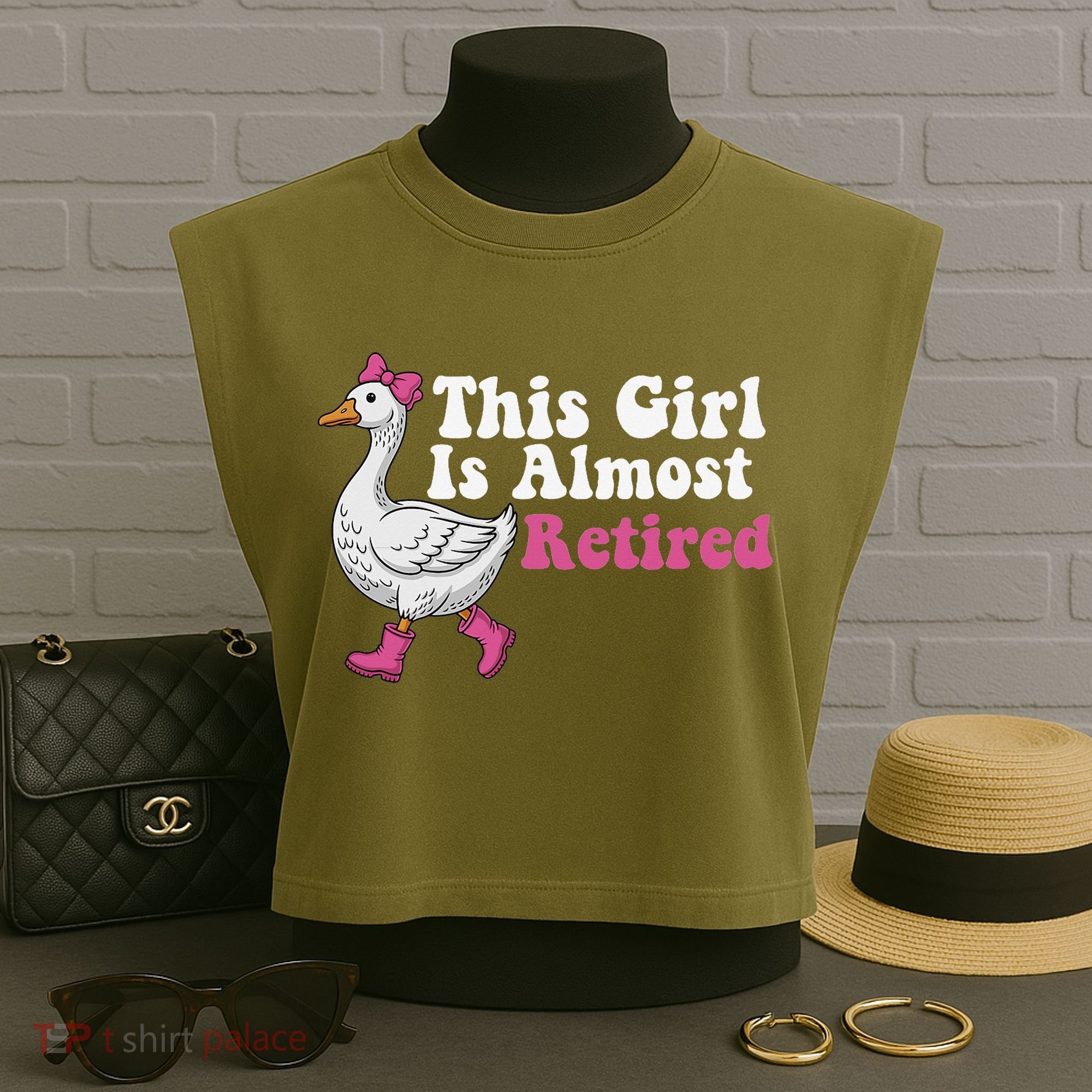 This Girl Is Almost Retired Retiring Soon Retirement Retro Garment-Dyed Women's Muscle Tee